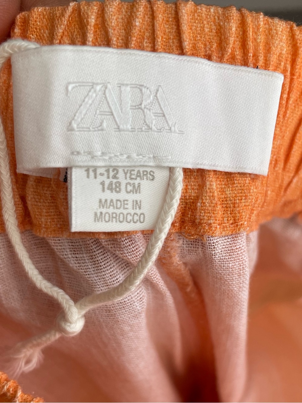 ZARA Linen Blend Floral Matching Set Girls Size 11-12 / 13-14 Orange Pink - Picture 12 of 13